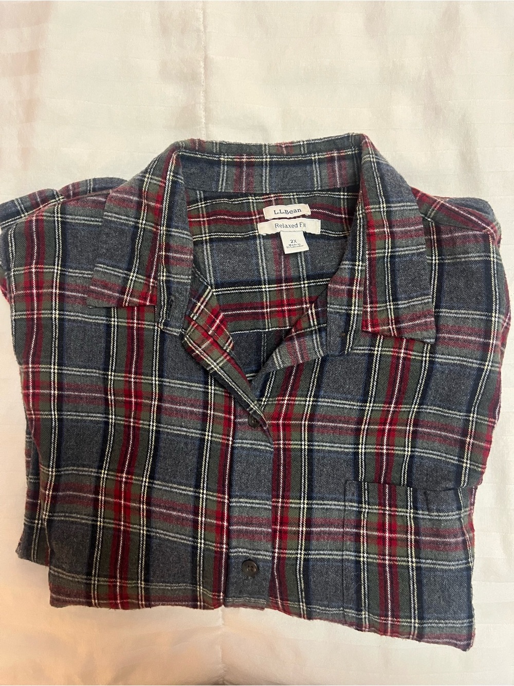LL Bean Men's Scotch Plaid Flannel Shirt XXL